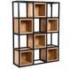 Дизайнерский Стеллаж в стиле Loft Design 150x40x200h Черный/Дерево ATL433 ATL433 фото