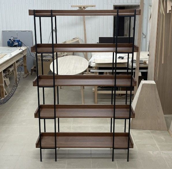 Дизайнерский Стеллаж в стиле Loft Design 160x40x200h Черный/Дерево ATL434 ATL434 фото
