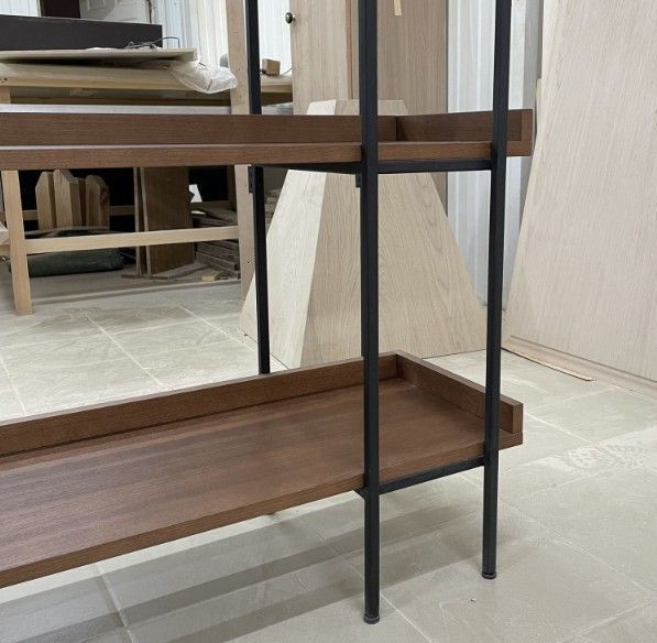 Дизайнерский Стеллаж в стиле Loft Design 160x40x200h Черный/Дерево ATL434 ATL434 фото