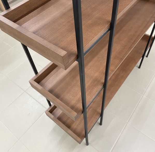 Дизайнерский Стеллаж в стиле Loft Design 160x40x200h Черный/Дерево ATL434 ATL434 фото