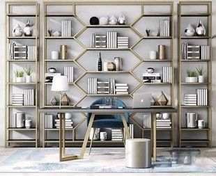 Комплект Дизайнерських Стелажів в стилі Loft Design 300x30x250h Золотий/Скло ATL748 ATL748 фото