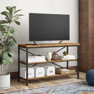 Дизайнерська тумба для телевізора в стилі Loft 120х40х60h Чорний/Дерево ATL507 ATL507 фото