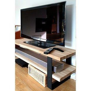 Дизайнерська тумба для телевізора в стилі Loft 140х40х60h Чорний/Дерево ATL1421 ATL1421 фото