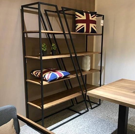 Дизайнерский Стеллаж в стиле Loft Design 180x40x180h Черный/Дерево ATL035 ATL035 фото