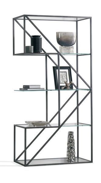 Комплект Дизайнерских стеллажей в стиле Loft Design 200x30x100h Черный/Стекло ATL036 ATL036 фото