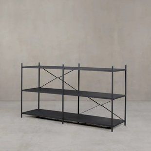 Дизайнерский Стеллаж в стиле Loft Design 200x40x80h Черный/Дерево ATL408 ATL408 фото