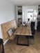 Дизайнерский Кухонный обеденный стол из натурального дерева Loft Design 160x60x75h Черный / Дерево ATL1495 ATL1495 фото 1
