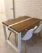 Дизайнерський Кухонний обідній стіл з натурального дерева Loft Design 140x80x75h Білий / Дерево ATL617 ATL617 фото 11