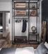 Дизайнерська Підлогова вішалка в стилі Loft Design 160x40x250h Чорний/Дерево ATL944 ATL944 фото