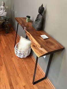 Дизайнерська Барна стійка з натурального дерева Loft Design 140х40х100h Чорний / Дерево ATL1281 ATL1281 фото