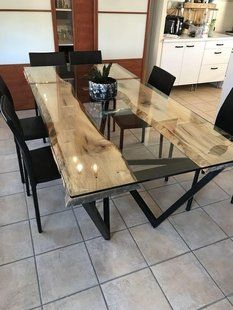 Дизайнерський Кухонний обідній стіл з натурального дерева Loft Design 280x100x75h Чорний / Дерево ATL1287 ATL1287 фото