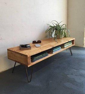 Дизайнерська тумба для телевізора в стилі Loft 200х50х50h Чорний/Дерево ATL1423 ATL1423 фото