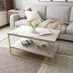 Дизайнерський журнальний стіл в стилі Loft 100x50x45h Золотий/ДСП ATL266 ATL266 фото
