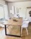 Дизайнерский Кухонный обеденный стол из натурального дерева Loft Design 200x80x75h Черный / Дерево ATL1473 ATL1473 фото 1