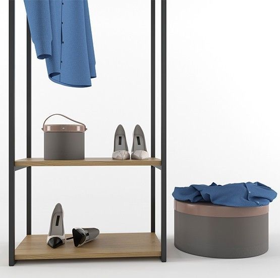 Дизайнерская Напольная вешалка в стиле Loft Design 60x40x180h Черный/Дерево ATL080 ATL080 фото