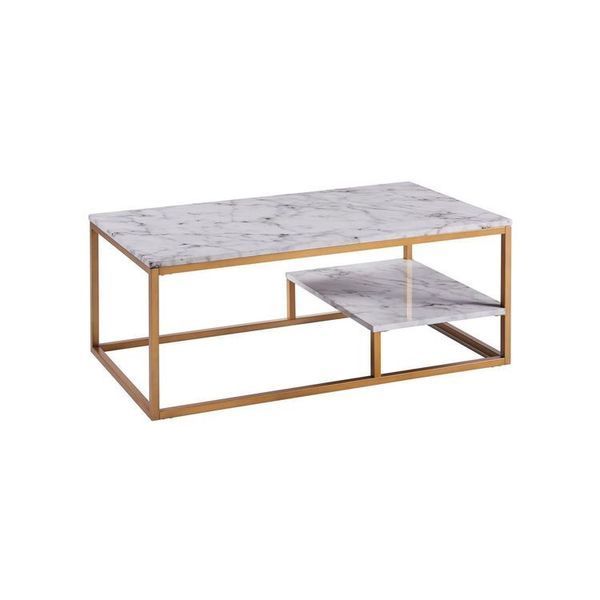 Дизайнерський журнальний стіл в стилі Loft 100x50x45h Золотий/Мармур ATL268 ATL268 фото