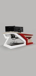 Дизайнерський Письмовий комп'ютерний стіл Loft Design 200x80x75h Білий/Дерево ATL1159 ATL1159 фото