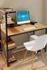 Дизайнерський Письмовий комп'ютерний стіл з полицями Loft Design 120x60x150h Чорний/Дерево ATL642 ATL642 фото