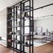 Дизайнерский Стеллаж в стиле Loft Design 180x40x280h Черный/Стекло ATL174 ATL174 фото