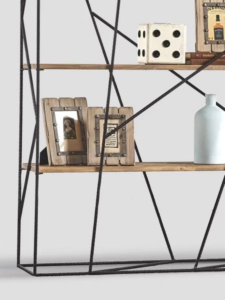 Дизайнерський Стелаж в стилі Loft Design 120x40x200h Сірий/Дерево ATL189 ATL189 фото