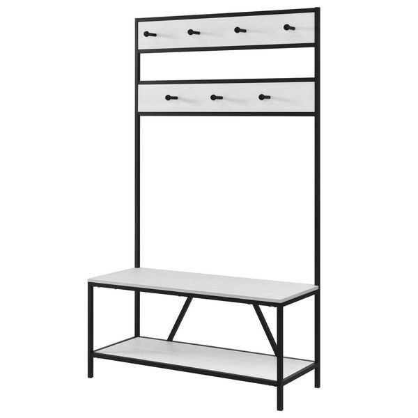 Дизайнерская Напольная вешалка в стиле Loft Design 80x40x180h Черный/Дерево ATL082 ATL082 фото