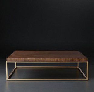 Дизайнерський журнальний стіл в стилі Loft 120x50x40h Золотий/Дерево ATL572 ATL572 фото