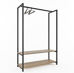 Дизайнерська Підлогова вішалка в стилі Loft Design 120x40x180h Чорний/Дерево ATL083 ATL083 фото