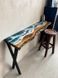 Дизайнерська Барна стійка з натурального дерева Loft Design 140х40х80h Чорний / Дерево ATL1363 ATL1363 фото 1
