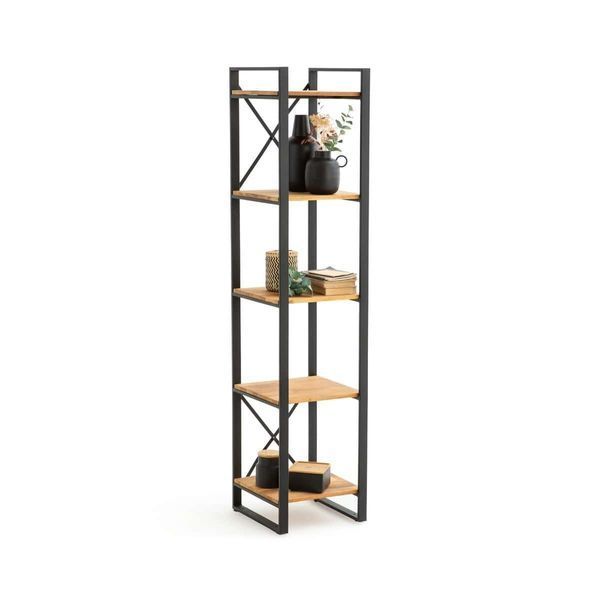 Дизайнерський Стелаж в стилі Loft Design 400x40x180h Чорний/Дерево ATL447 ATL447 фото