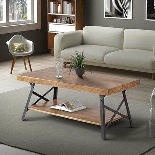 Дизайнерський журнальний стіл в стилі Loft 100x50x45h Чорний/Дерево ATL575 ATL575 фото