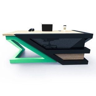 Дизайнерський Письмовий комп'ютерний стіл Loft Design 200x80x75h Чорний/Дерево ATL1148 ATL1148 фото