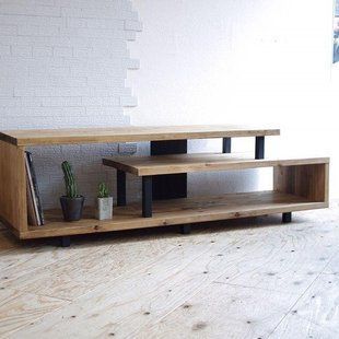 Дизайнерська тумба для телевізора в стилі Loft 160х40х50h Чорний/Дерево ATL518 ATL518 фото
