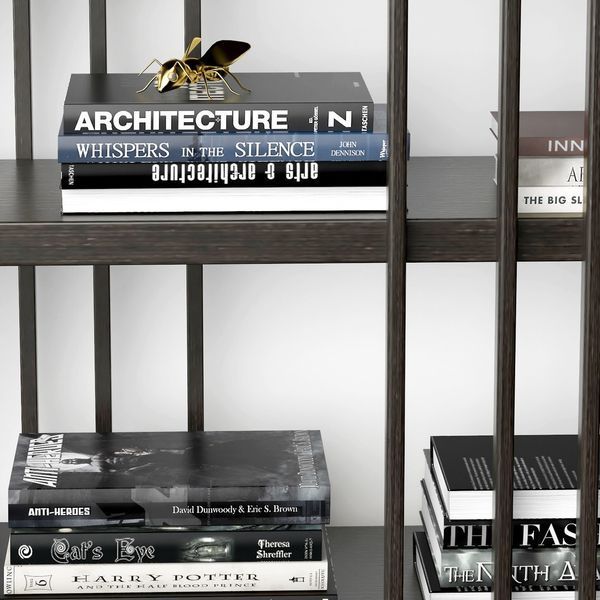 Дизайнерский Стеллаж в стиле Loft Design 160x40x200h Черный/Дерево ATL450 ATL450 фото