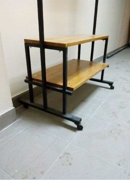 Дизайнерская Напольная вешалка в стиле Loft Design 100x40x190h Черный/Дерево ATL091 ATL091 фото