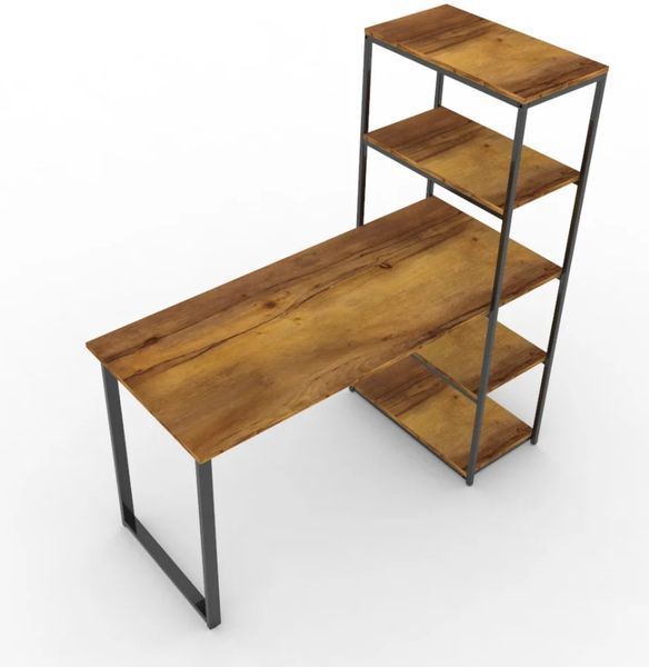 Дизайнерський Письмовий комп'ютерний стіл з полицями Loft Design 120x60x180h Чорний/Дерево ATL718 ATL718 фото