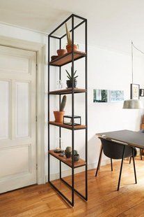 Дизайнерський Стелаж в стилі Loft Design 100x20x250h Чорний/Дерево ATL454 ATL454 фото