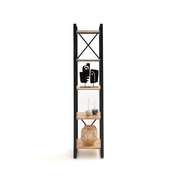 Дизайнерский Стеллаж в стиле Loft Design 400x40x200h Черный/Дерево ATL352 ATL352 фото