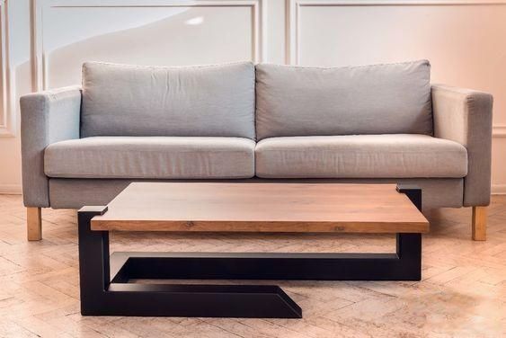 Дизайнерський журнальний стіл в стилі Loft 100x50x45h Чорний/Дерево ATL584 ATL584 фото