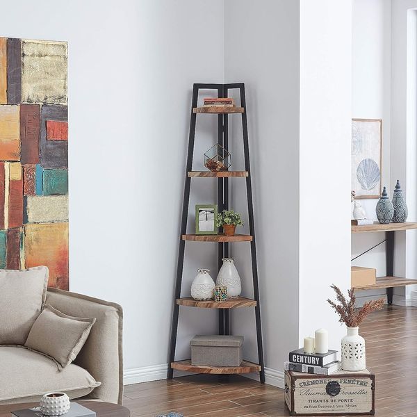 Дизайнерський Стелаж в стилі Loft Design 400x40x200h Чорний/Дерево ATL353 ATL353 фото