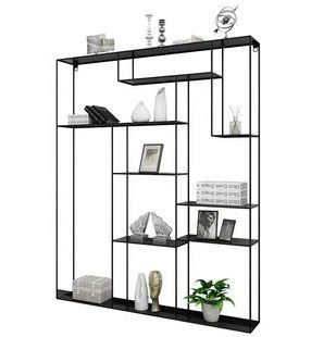 Дизайнерський Стелаж в стилі Loft Design 160x30x180h Чорний/Скло ATL457 ATL457 фото