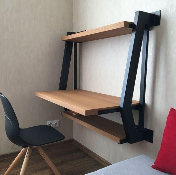 Дизайнерский Письменный компьютерный стол с полками Loft Design 100x50x100h Черный/Дерево ATL634 ATL634 фото
