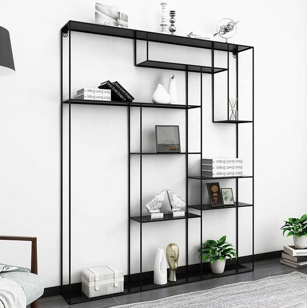 Дизайнерский Стеллаж в стиле Loft Design 160x30x180h Черный/Стекло ATL457 ATL457 фото