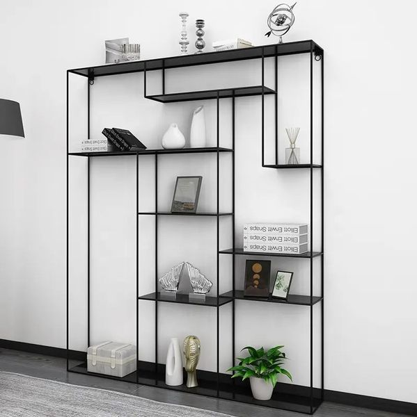 Дизайнерский Стеллаж в стиле Loft Design 160x30x180h Черный/Стекло ATL457 ATL457 фото