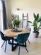 Дизайнерський Кухонний обідній стіл з натурального дерева Loft Design d90x75h Чорний / Дерево ATL1105 ATL1105 фото