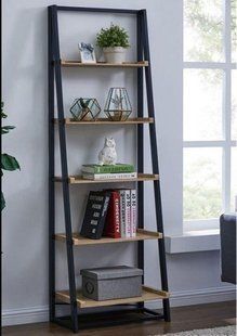Дизайнерський Стелаж в стилі Loft Design 60x40x180h Чорний/Дерево ATL458 ATL458 фото