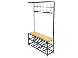 Дизайнерська Підлогова вішалка в стилі Loft Design 110x30x180h Сірий/Дерево ATL119 ATL119 фото