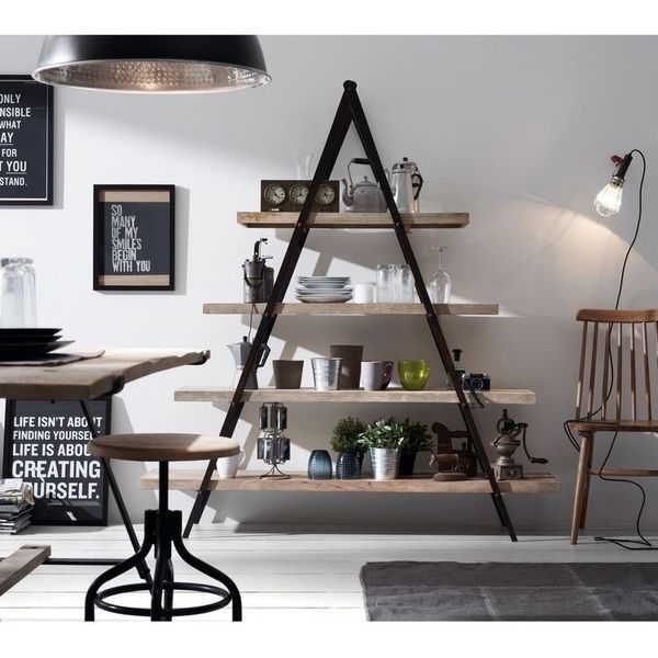 Дизайнерский Стеллаж в стиле Loft Design 200x30x200h Черный/Дерево ATL069 ATL069 фото