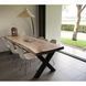 Дизайнерский Кухонный обеденный стол из натурального дерева Loft Design 200x60x75h Черный / Дерево ATL1489
