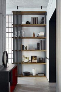 Дизайнерський Стелаж в стилі Loft Design 120x30x220h Сірий/Дерево ATL690 ATL690 фото