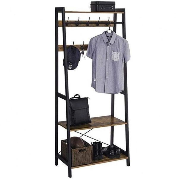 Дизайнерская Напольная вешалка в стиле Loft Design 100x45x190h Черный/Дерево ATL899 ATL899 фото